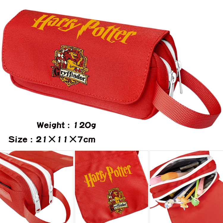 Harry Potter Anime waterproof canvas portable double-layer pencil bag cosmetic bag 21x11x7cm