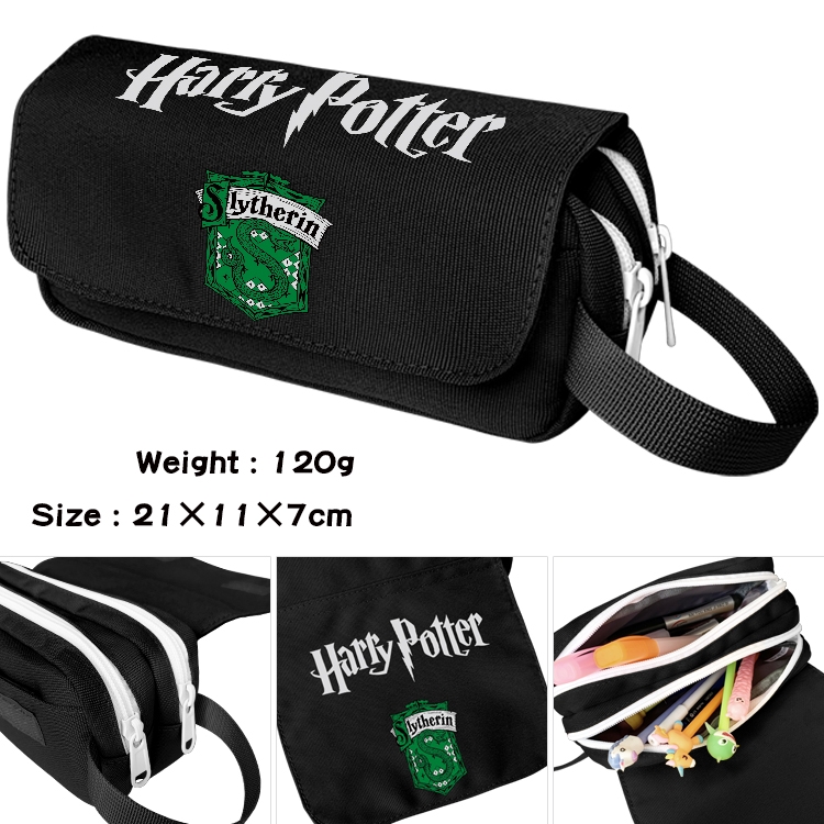 Harry Potter Anime waterproof canvas portable double-layer pencil bag cosmetic bag 21x11x7cm