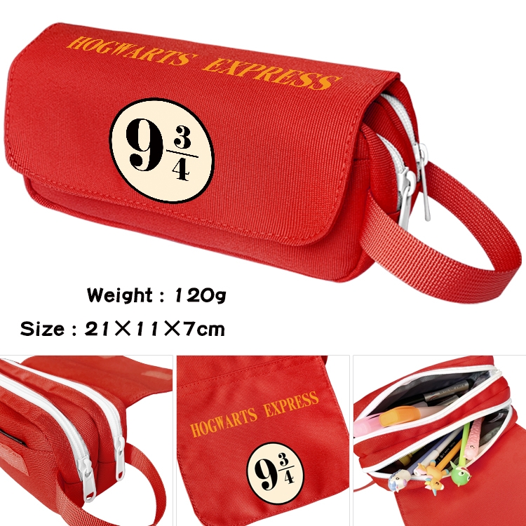 Harry Potter Anime waterproof canvas portable double-layer pencil bag cosmetic bag 21x11x7cm