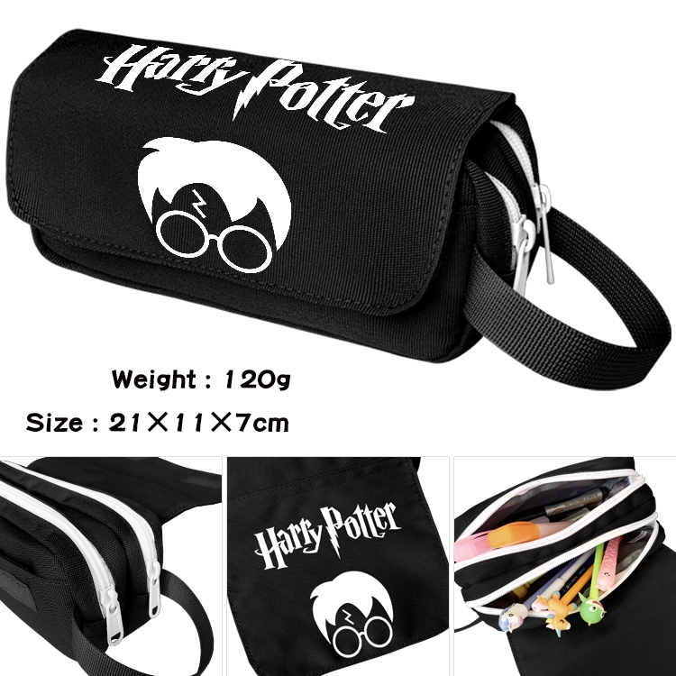 Harry Potter Anime waterproof canvas portable double-layer pencil bag cosmetic bag 21x11x7cm