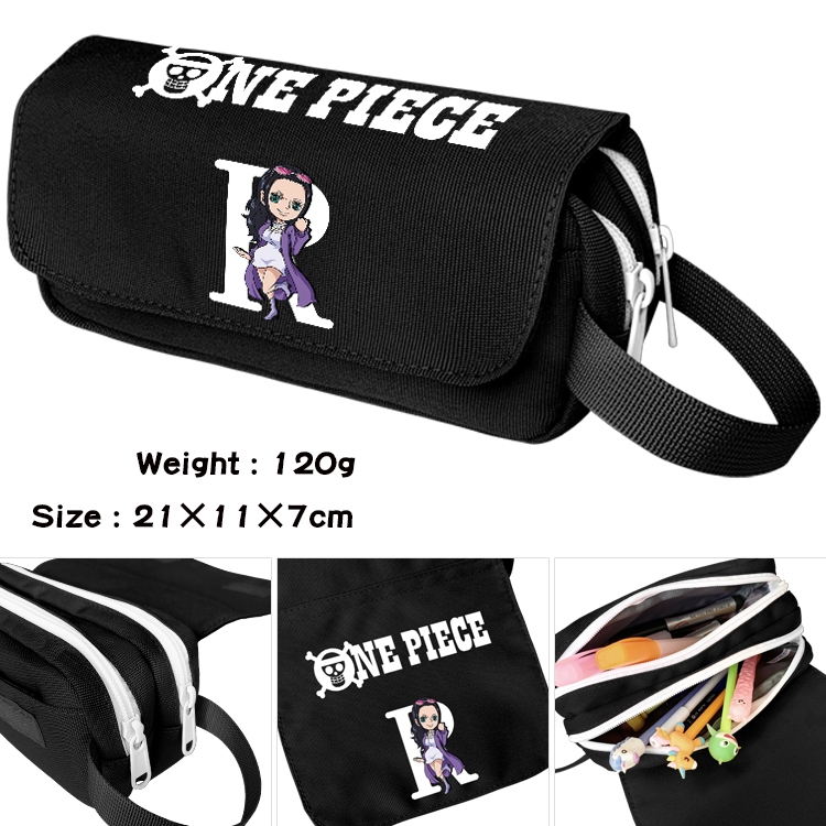 One Piece Anime waterproof canvas portable double-layer pencil bag cosmetic bag 21x11x7cm