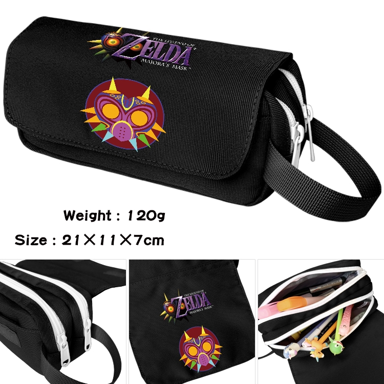 The Legend of Zelda Anime waterproof canvas portable double-layer pencil bag cosmetic bag 21x11x7cm