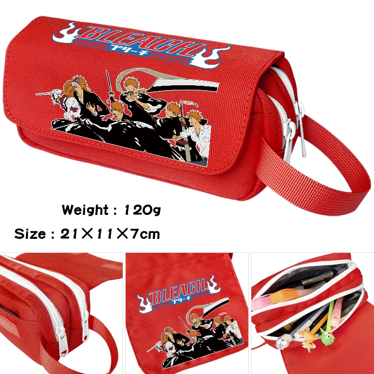 Bleach Anime waterproof canvas portable double-layer pencil bag cosmetic bag 21x11x7cm