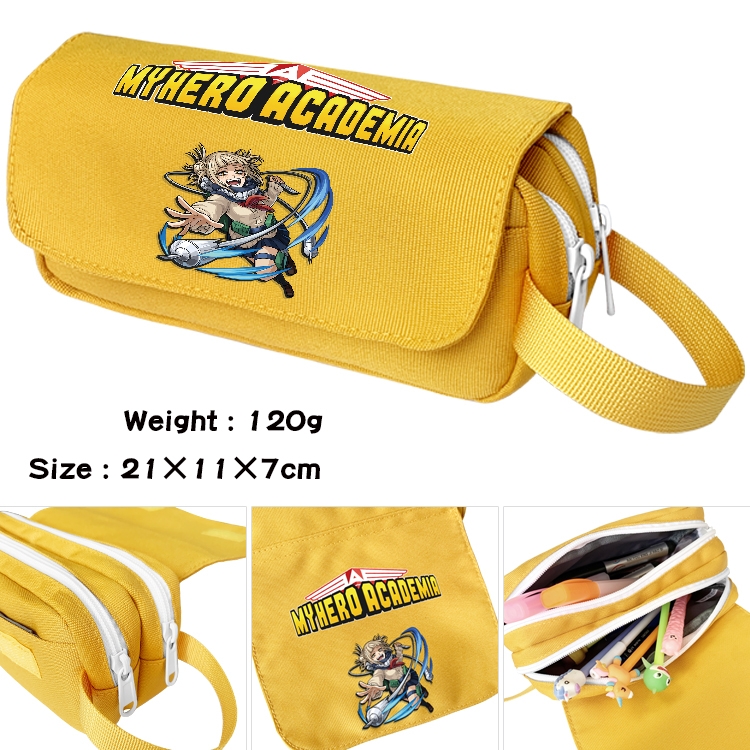 My Hero Academia Anime waterproof canvas portable double-layer pencil bag cosmetic bag 21x11x7cm