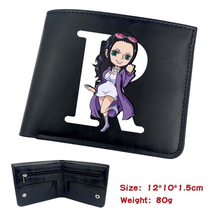 One Piece Animation soft leather inner buckle black leather wallet 12X10X1.5CM