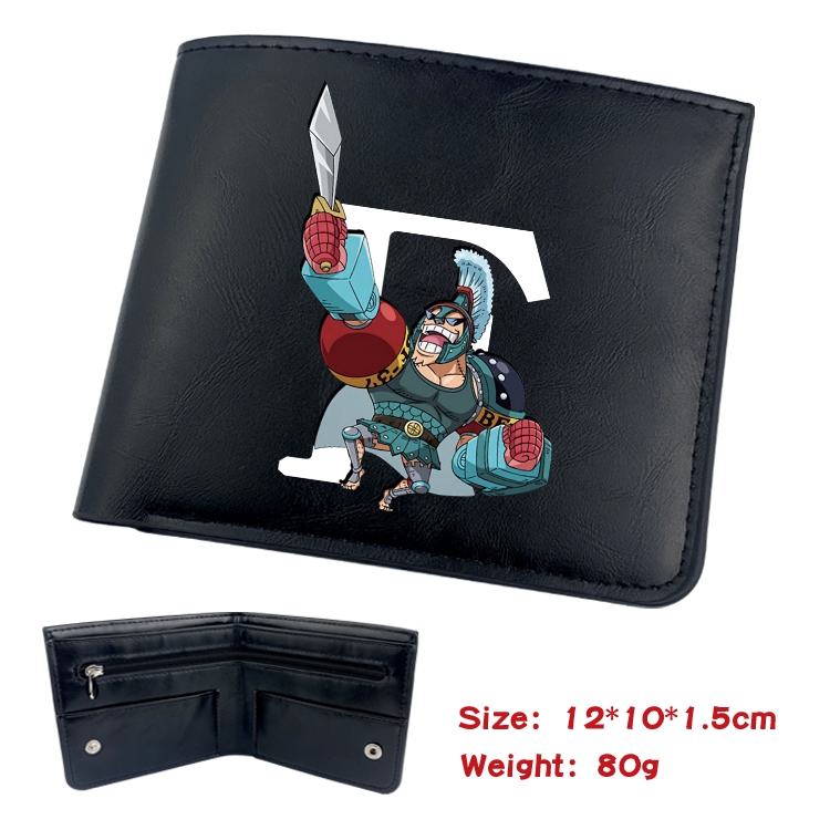 One Piece Animation soft leather inner buckle black leather wallet 12X10X1.5CM