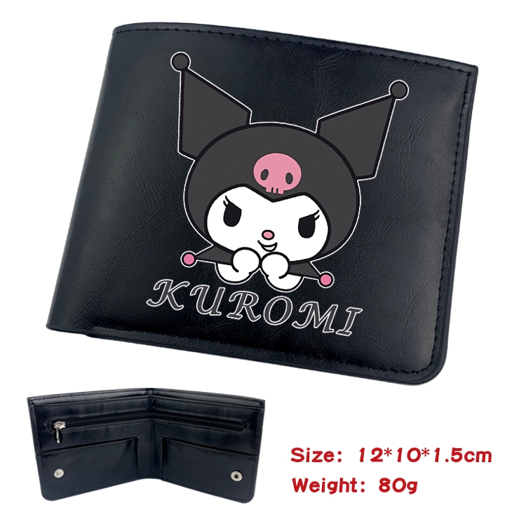 Fantasy magic melody Animation soft leather inner buckle black leather wallet 12X10X1.5CM