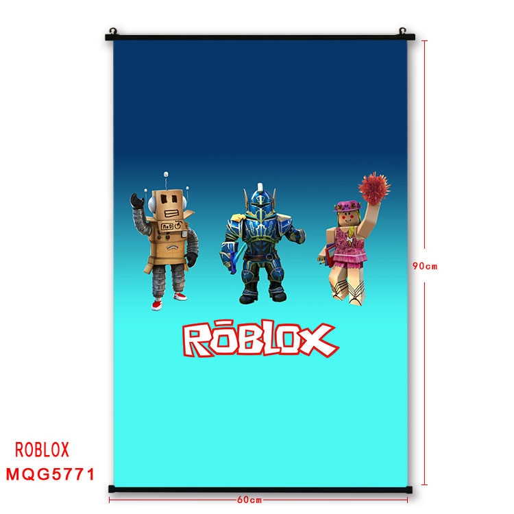 Robllox Anime black Plastic rod Cloth painting Wall Scroll 60X90CM MQG-5771