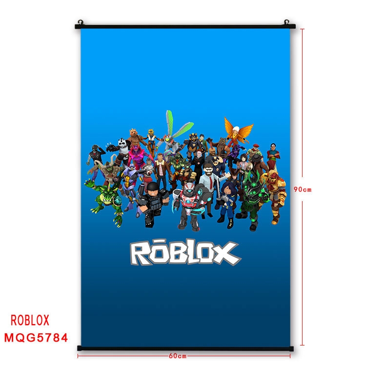 Robllox Anime black Plastic rod Cloth painting Wall Scroll 60X90CM MQG-5784