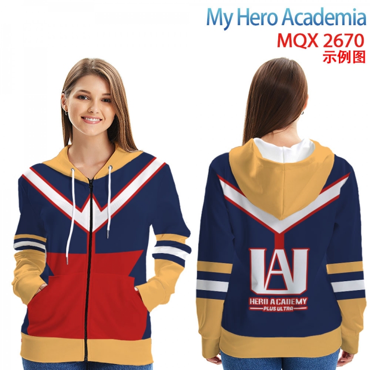 My Hero Academia Anime Zip patch pocket sweatshirt jacket Hoodie from 2XS to 4XL MQX-2670