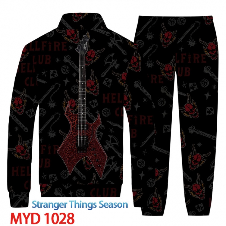 Stranger Things Anime peripheral long sleeved sweater sports suit from XS to 4XL MYD-1028