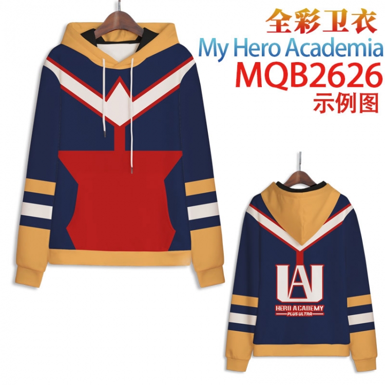 My Hero Academia Full color long sleeve hooded patch pocket sweater from 2XS to 4XL MQB-2626