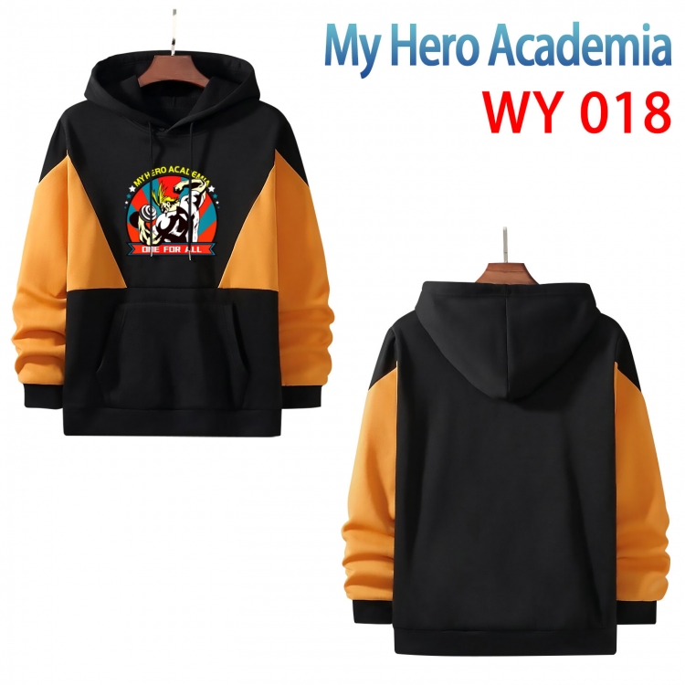 My Hero Academia Cotton color contrast patch pocket sweater  from S to 3XL  WY 018
