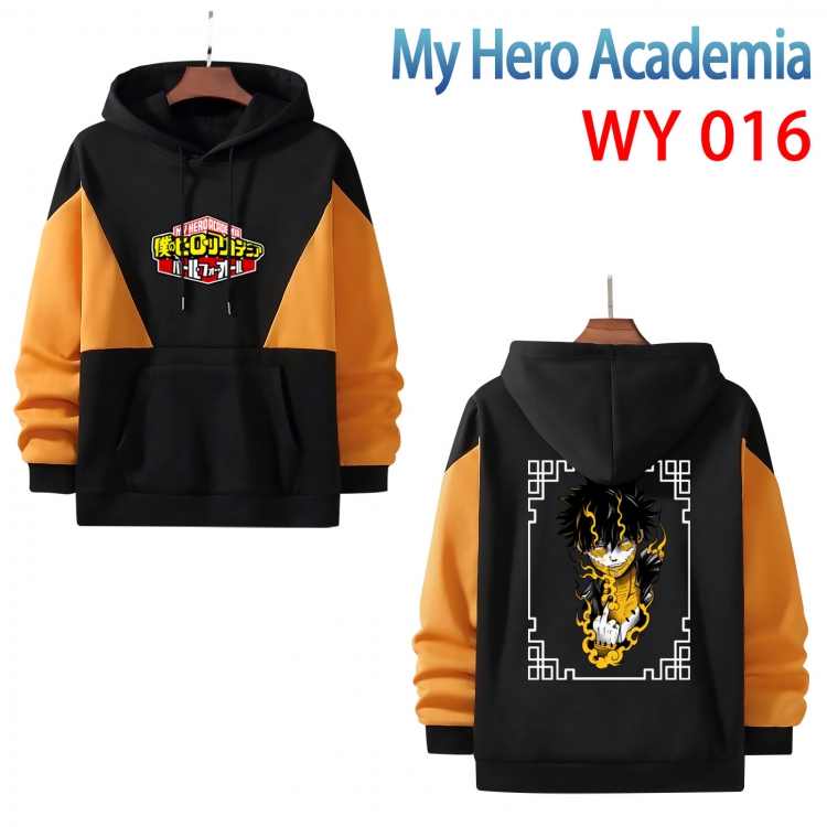 My Hero Academia Cotton color contrast patch pocket sweater  from S to 3XL  WY 016
