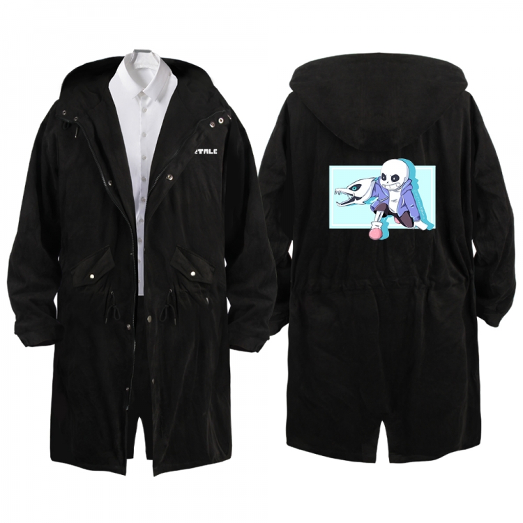 Undertale Anime Peripheral Hooded Long Windbreaker Jacket from S to 3XL