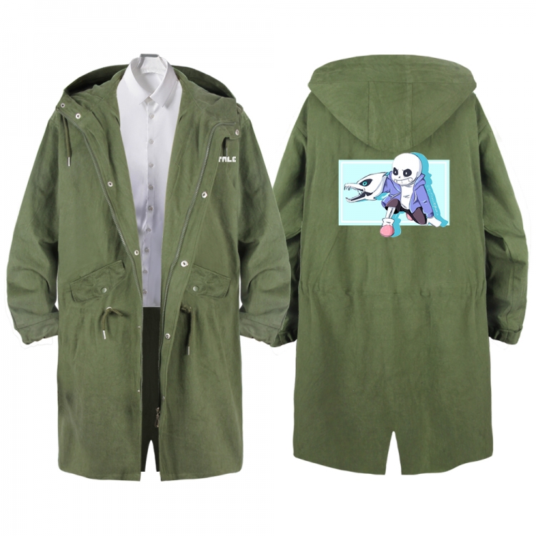 Undertale Anime Peripheral Hooded Long Windbreaker Jacket from S to 3XL
