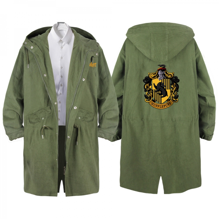 Harry Potter Anime Peripheral Hooded Long Windbreaker Jacket from S to 3XL