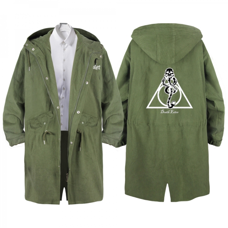 Harry Potter Anime Peripheral Hooded Long Windbreaker Jacket from S to 3XL