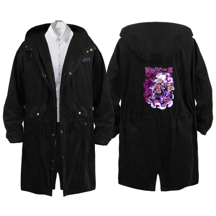 One Piece Anime Peripheral Hooded Long Windbreaker Jacket from S to 3XL