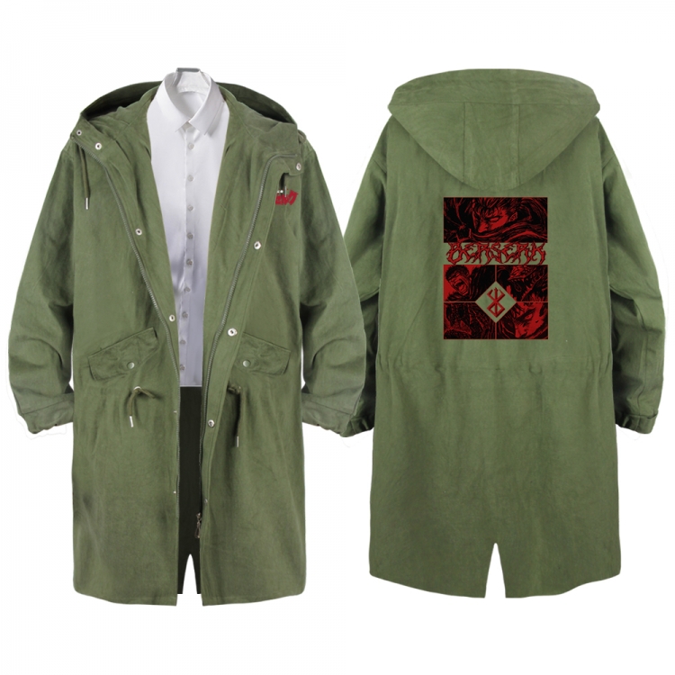 BERSERK Anime Peripheral Hooded Long Windbreaker Jacket from S to 3XL