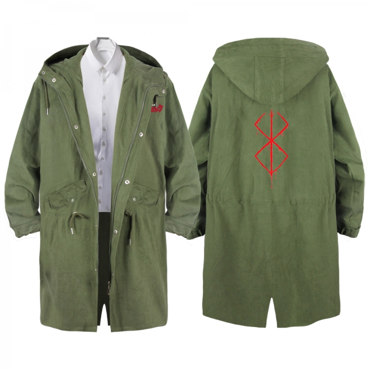 BERSERK Anime Peripheral Hooded Long Windbreaker Jacket from S to 3XL