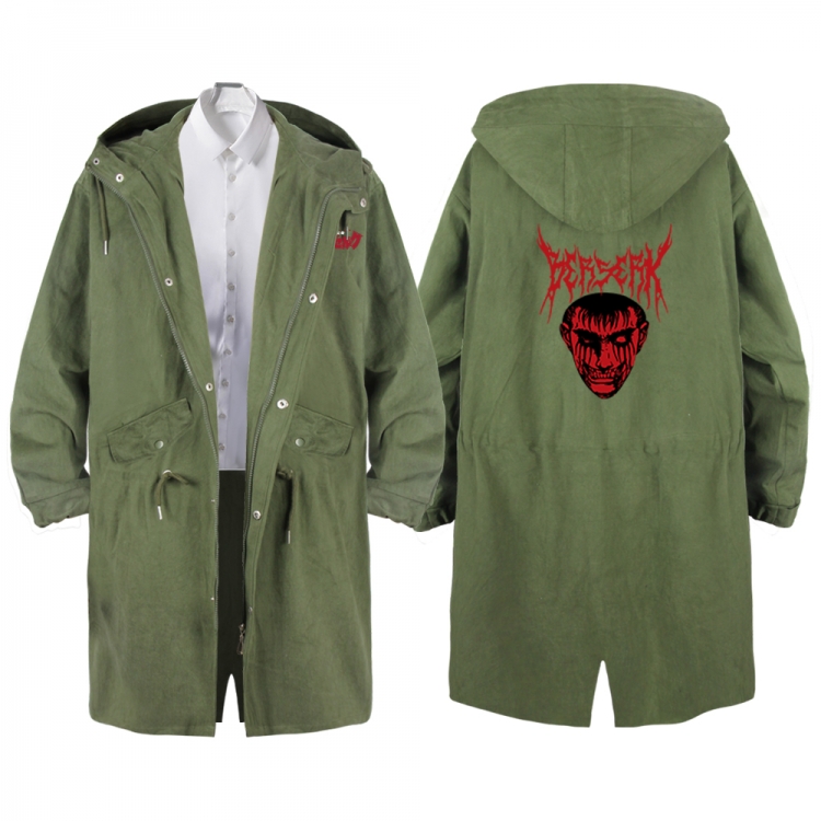 BERSERK Anime Peripheral Hooded Long Windbreaker Jacket from S to 3XL