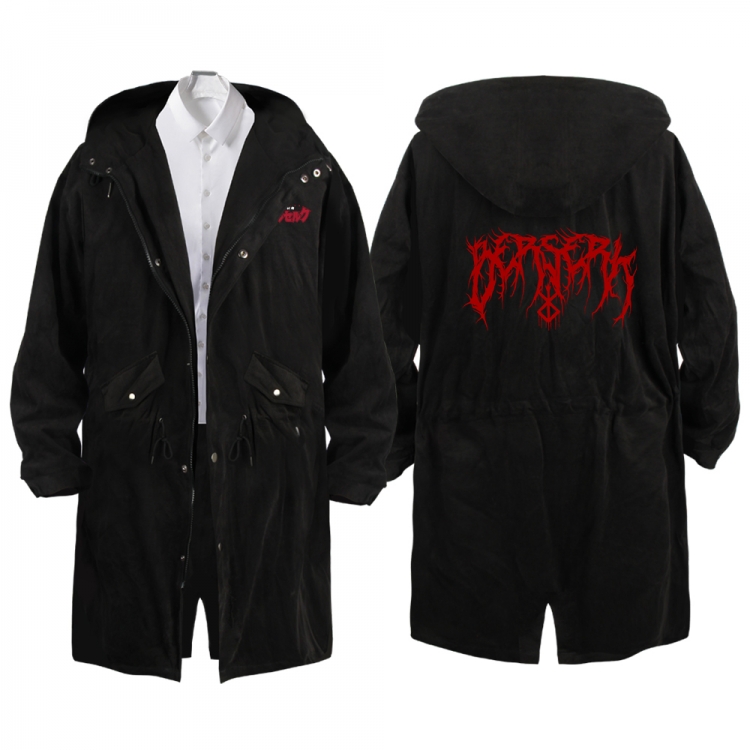 BERSERK Anime Peripheral Hooded Long Windbreaker Jacket from S to 3XL