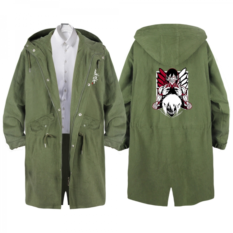 Shingeki no Kyojin Anime Peripheral Hooded Long Windbreaker Jacket from S to 3XL