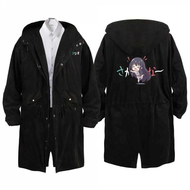 Lycoris Recoil Anime Peripheral Hooded Long Windbreaker Jacket from S to 3XL