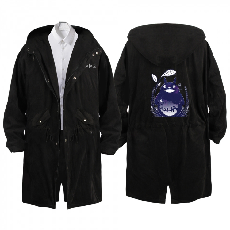 TOTORO Anime Peripheral Hooded Long Windbreaker Jacket from S to 3XL