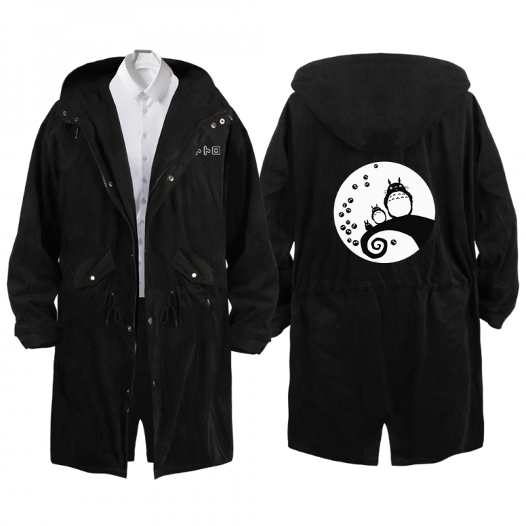 TOTORO Anime Peripheral Hooded Long Windbreaker Jacket from S to 3XL