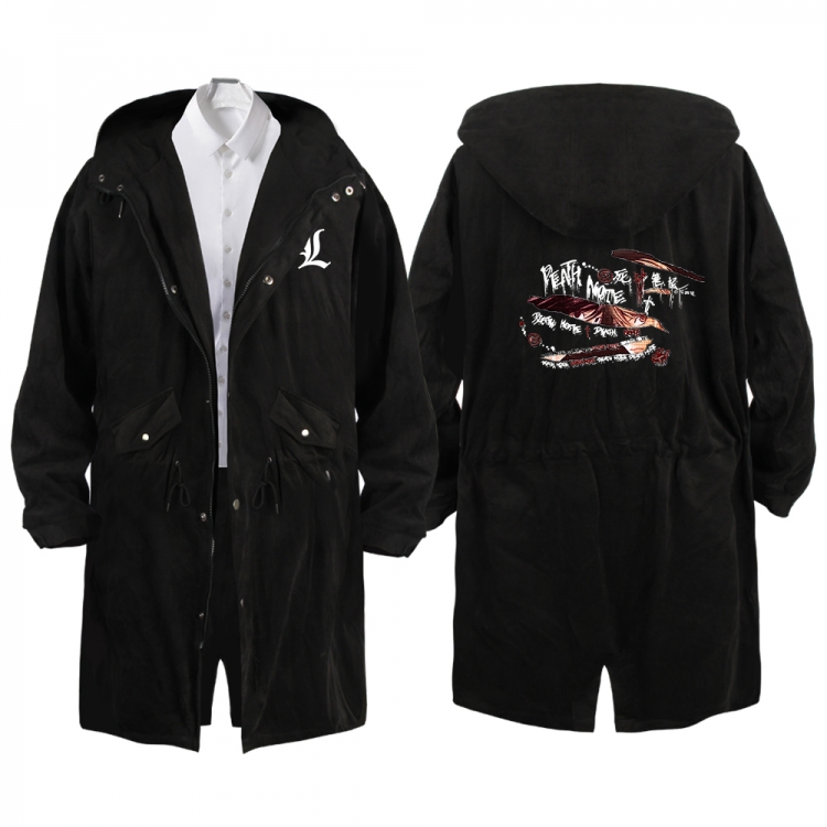 Death note Anime Peripheral Hooded Long Windbreaker Jacket from S to 3XL