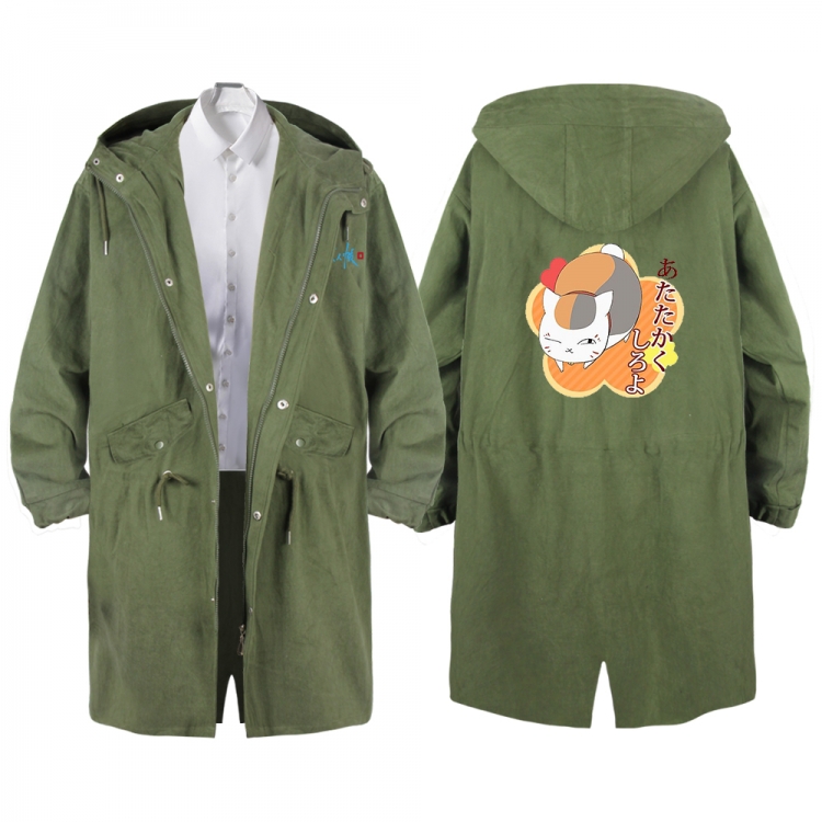 Natsume_Yuujintyou Anime Peripheral Hooded Long Windbreaker Jacket from S to 3XL