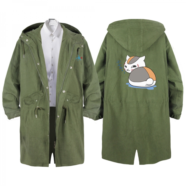 Natsume_Yuujintyou Anime Peripheral Hooded Long Windbreaker Jacket from S to 3XL