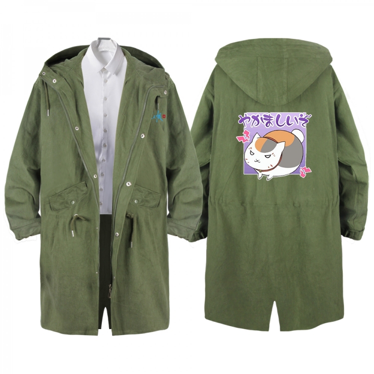 Natsume_Yuujintyou Anime Peripheral Hooded Long Windbreaker Jacket from S to 3XL