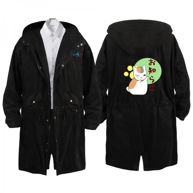 Natsume_Yuujintyou Anime Peripheral Hooded Long Windbreaker Jacket from S to 3XL