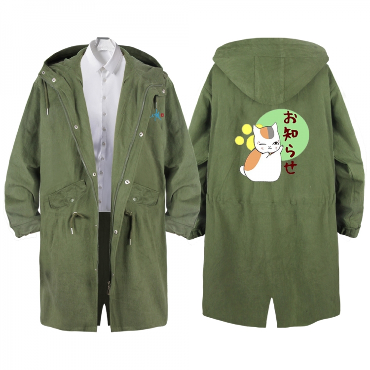 Natsume_Yuujintyou Anime Peripheral Hooded Long Windbreaker Jacket from S to 3XL