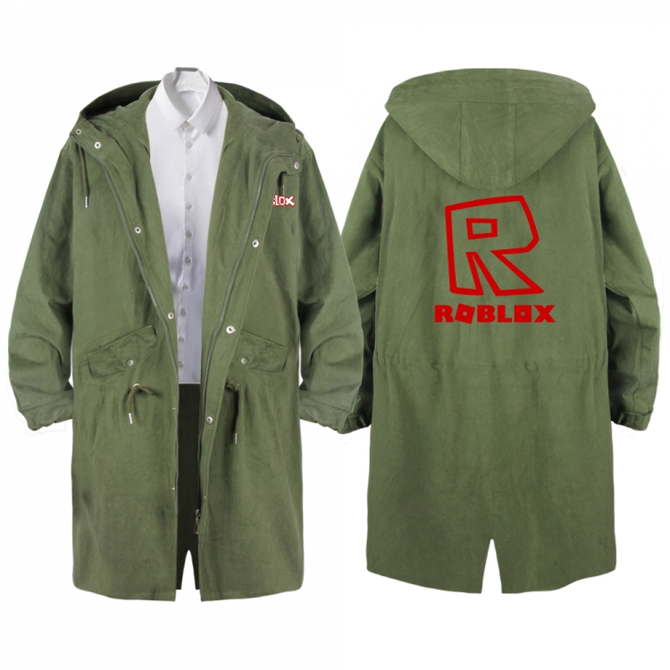 Robllox Anime Peripheral Hooded Long Windbreaker Jacket from S to 3XL