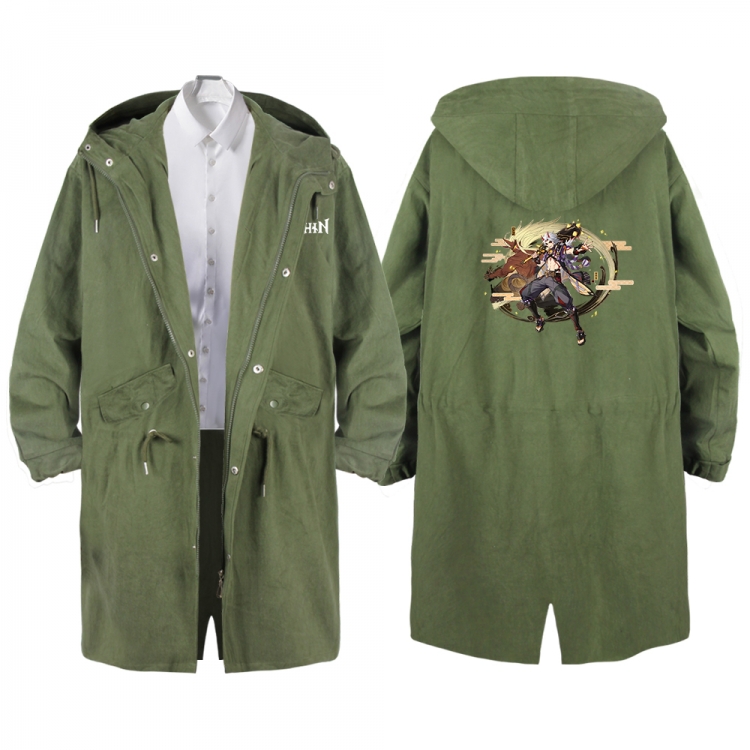 Genshin Impact Anime Peripheral Hooded Long Windbreaker Jacket from S to 3XL
