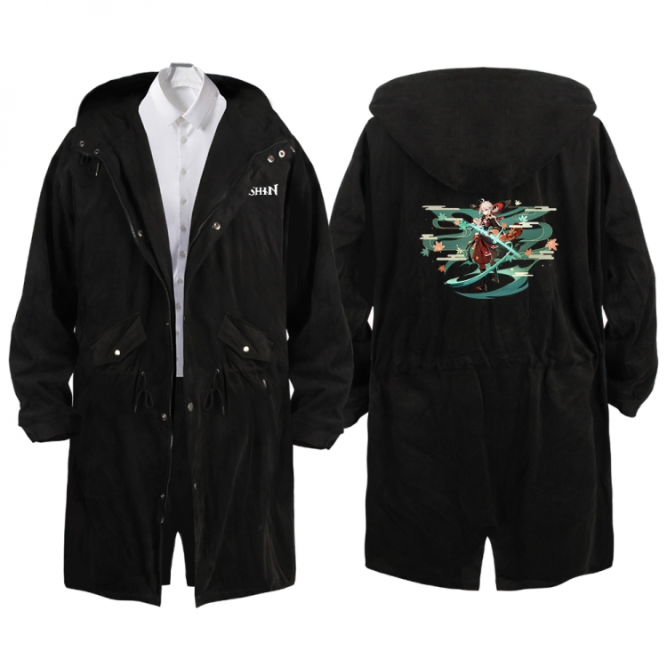 Genshin Impact Anime Peripheral Hooded Long Windbreaker Jacket from S to 3XL