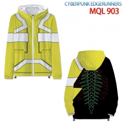 Cyberpunk Full color coat hooded zipper trench coat S-4XL 7 size MQL-903