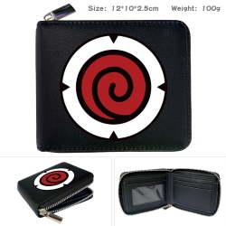 Naruto Anime zipper black leat...