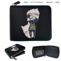 Naruto Anime zipper black leat...