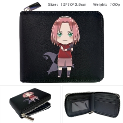 Naruto Anime zipper black leat...