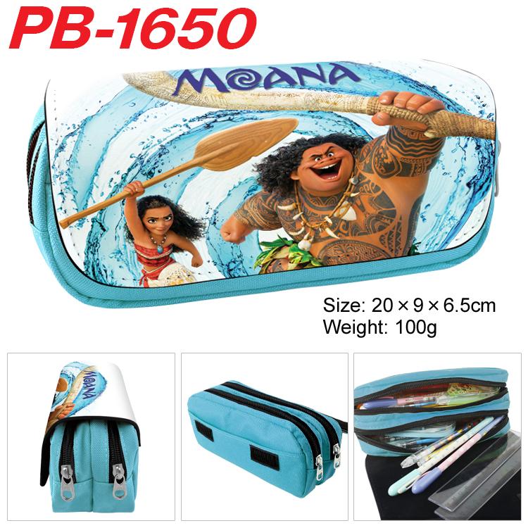 Moana  Anime double-layer pu leather printing pencil case 20×9×6.5cm PB-1650