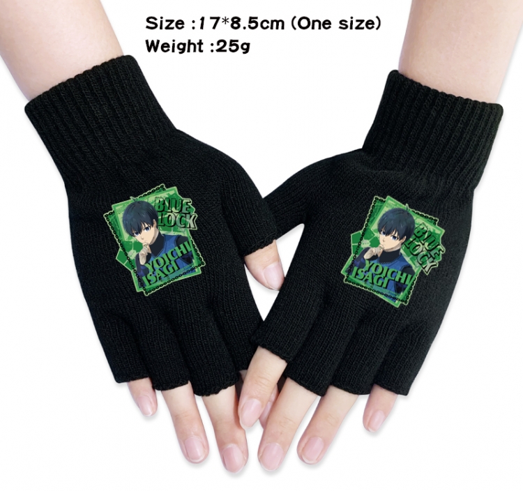 BLUE LOCK Anime knitted half finger gloves 17x8.5cm