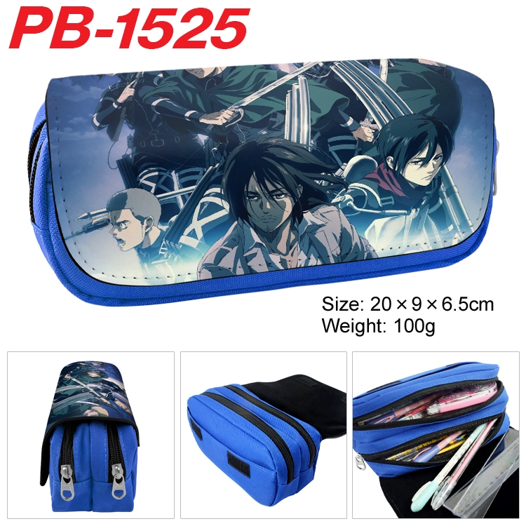 Shingeki no Kyojin Anime double-layer pu leather printing pencil case 20×9×6.5cm  PB-1525