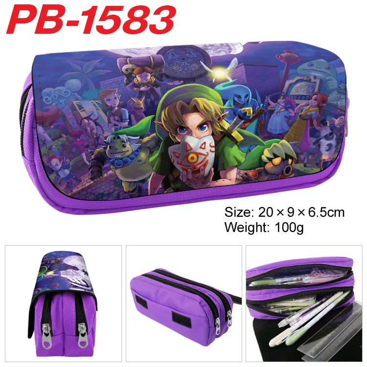 The Legend of Zelda Anime double-layer pu leather printing pencil case 20×9×6.5cm  PB-1583