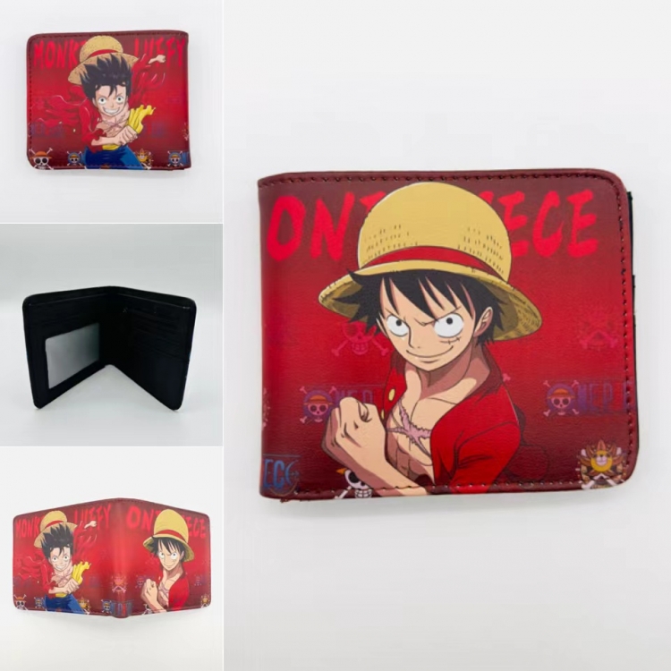 One Piece Full color PU two fold short card bag wallet