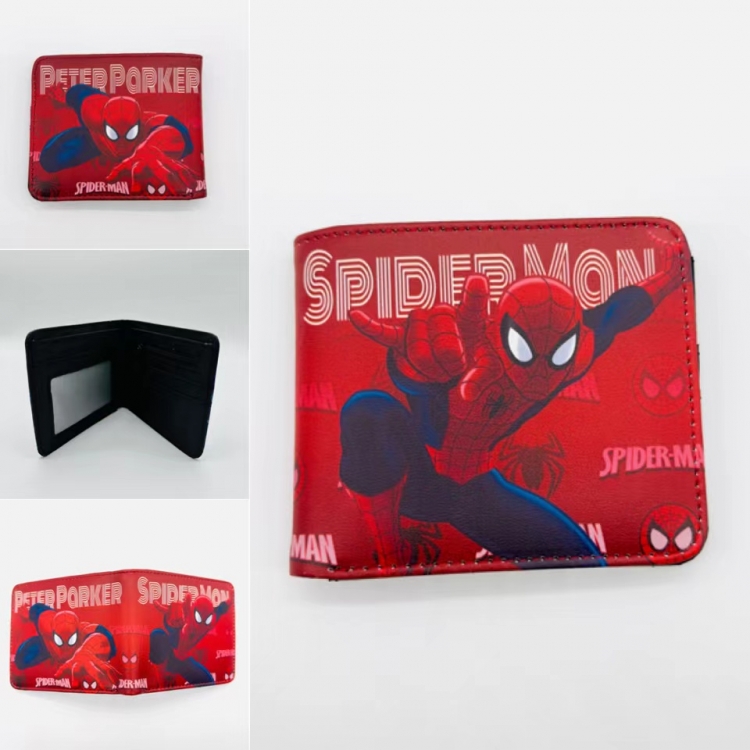 Spiderman Full color PU two fold short card bag wallet